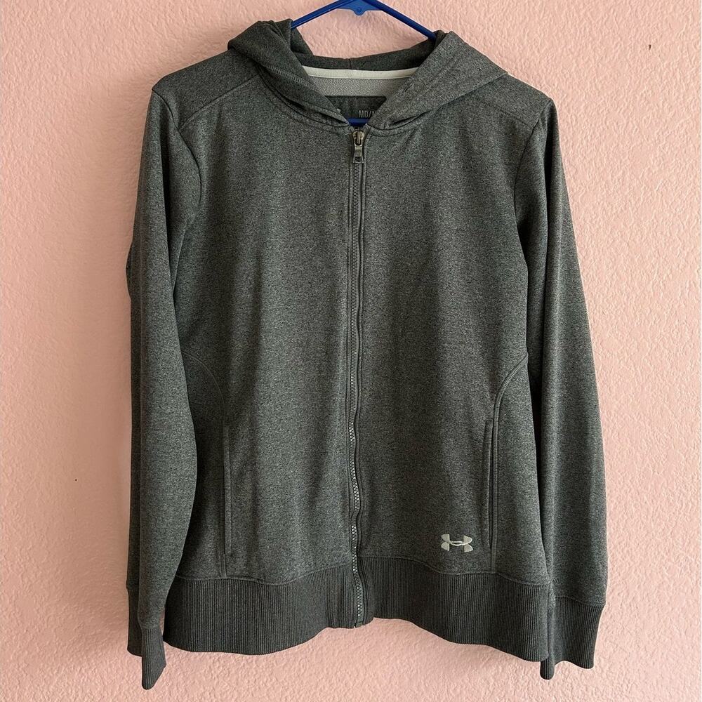 Under Armour UA Storm Gray Fleece Lining Zip Up Hooded Mens Jacket Size Medium